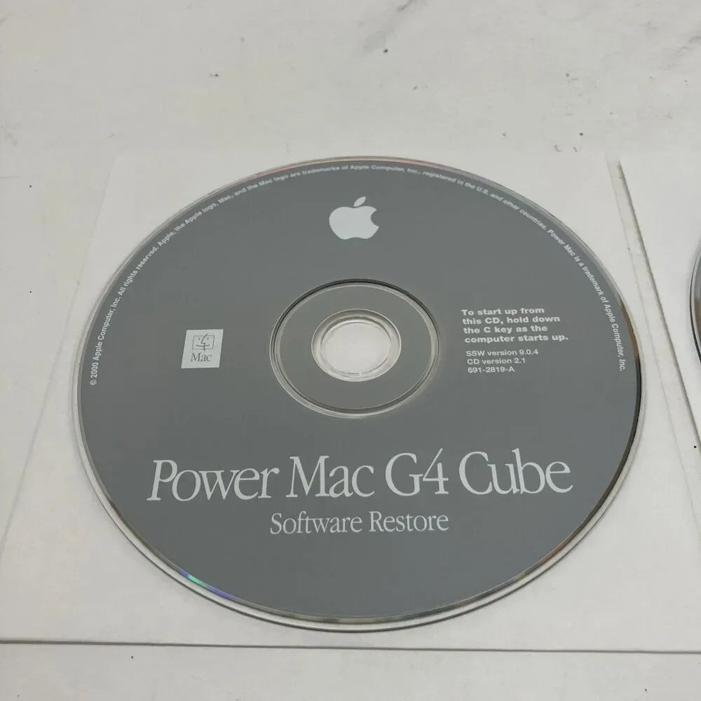 Vintage Apple Power Mac G4 Cube Software Restore CD Mac OS 9.0.4 691-2498-A